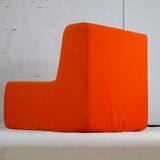 Armchair "space age" foam and orange jersey. Circa 1970