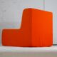 Armchair "space age" foam and orange jersey. Circa 1970