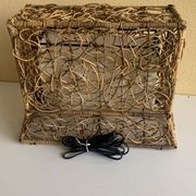 Lampe de sol/table en osier vintage