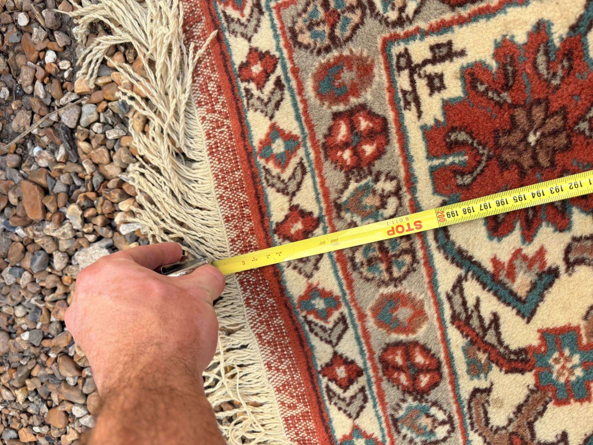 Anatolian Carpet Hand-Knotted Wool Turkey 200x170 Antique Vintage Oriental Red