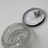 Round glass ceiling light with relief