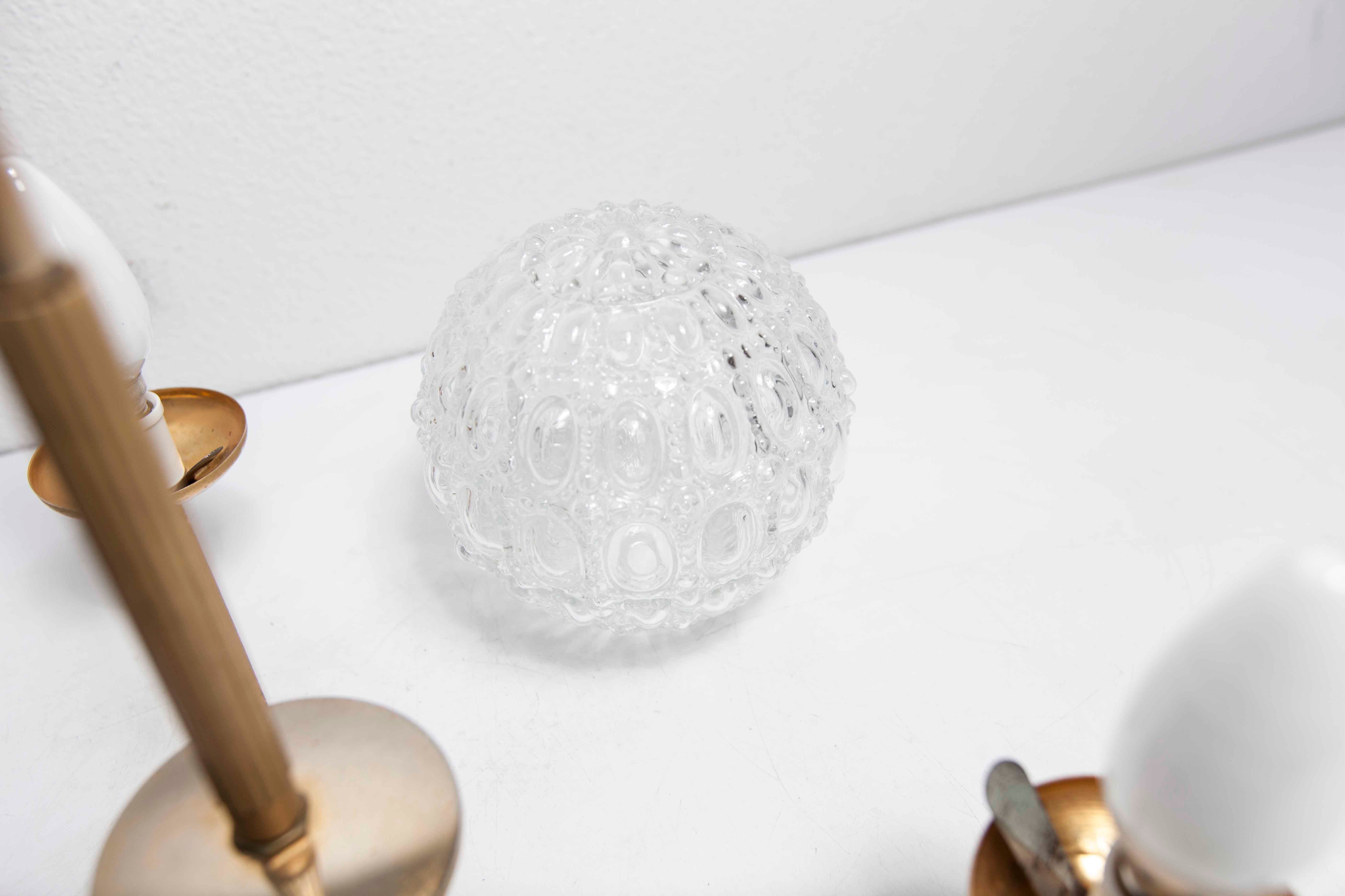 Brass ceiling and glass 3 balls 1960