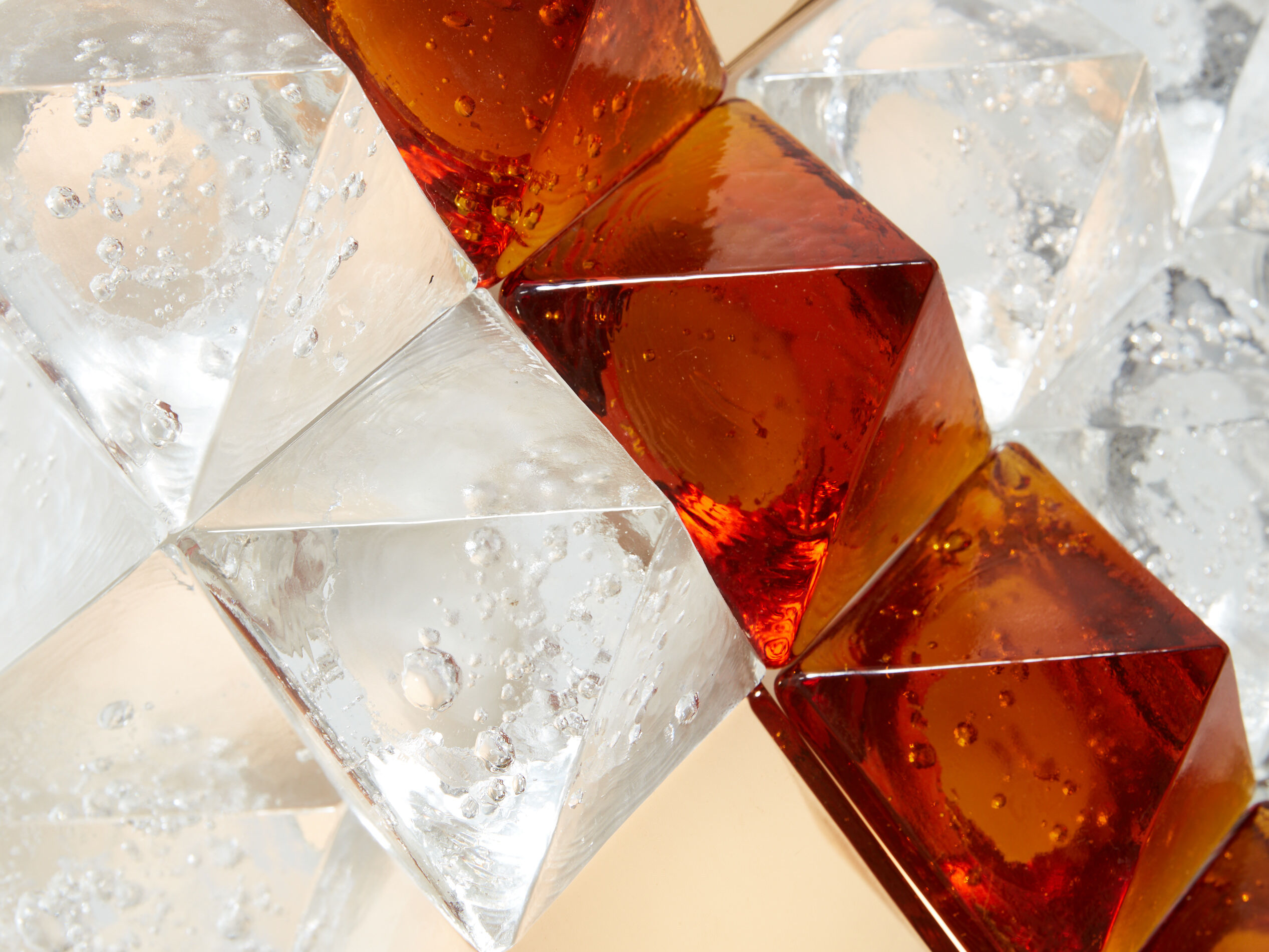 Pair of Albano Poli sconces for Poliarte glass and brass 1970