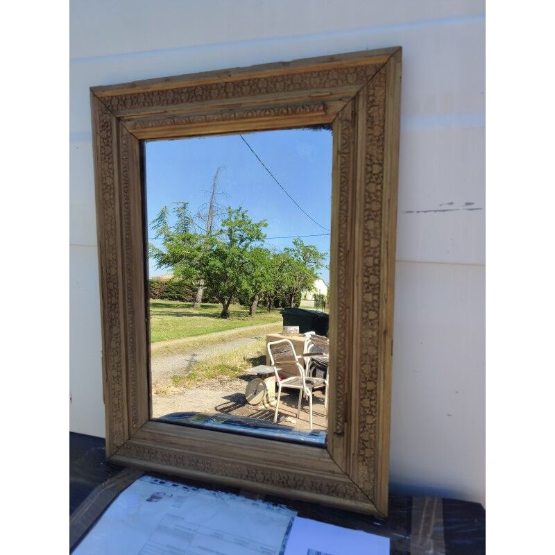 Wood and gilded stucco mirror, 19th century