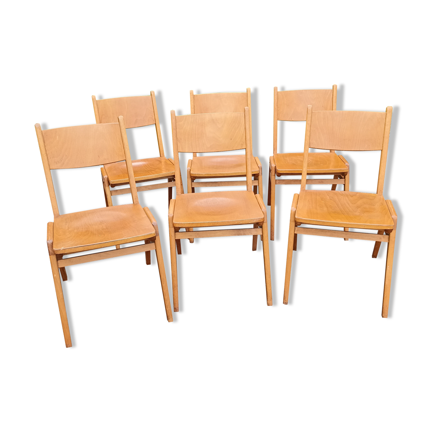 Set of 6 vintage stackable chairs