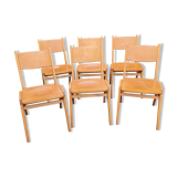 Set of 6 vintage stackable chairs