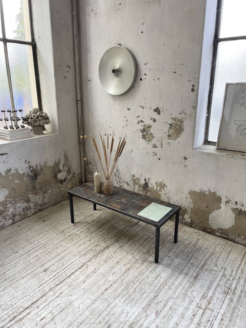 1950s slate coffee table