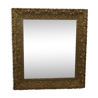 Golden stucco mirror 55 x 60 cm