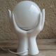 White ceramic and glass hand lamp