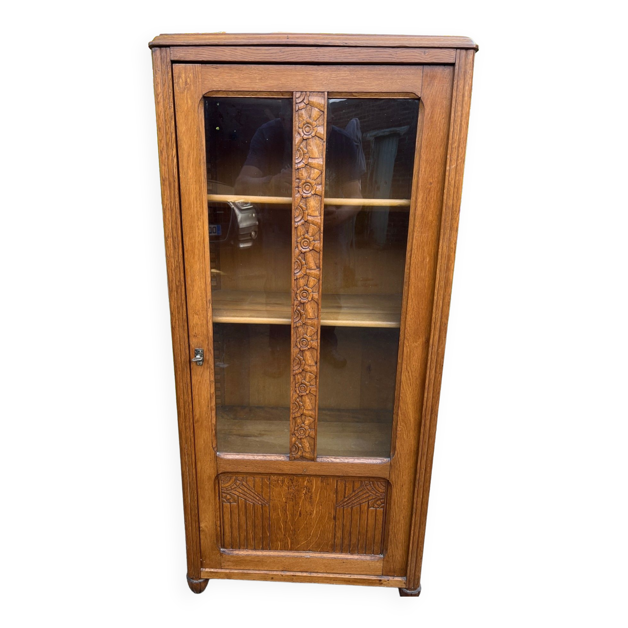 Art deco showcase cabinet year 30/40 3 shelves