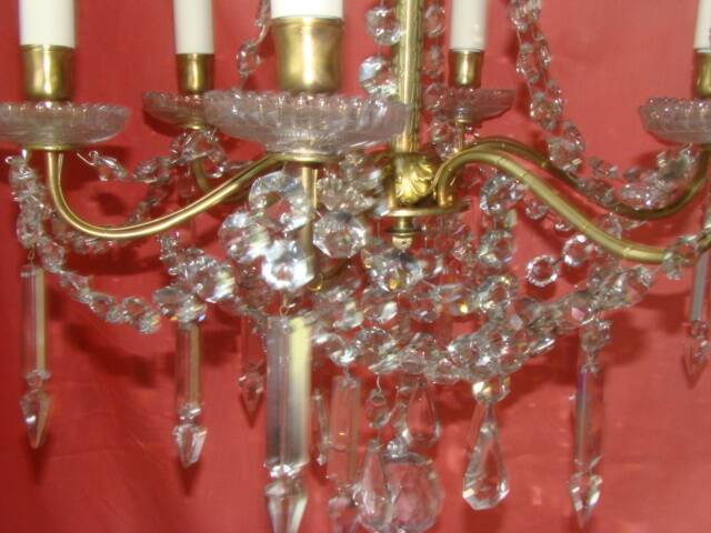 six-armed crystal chandelier from the "Napoleon III" period