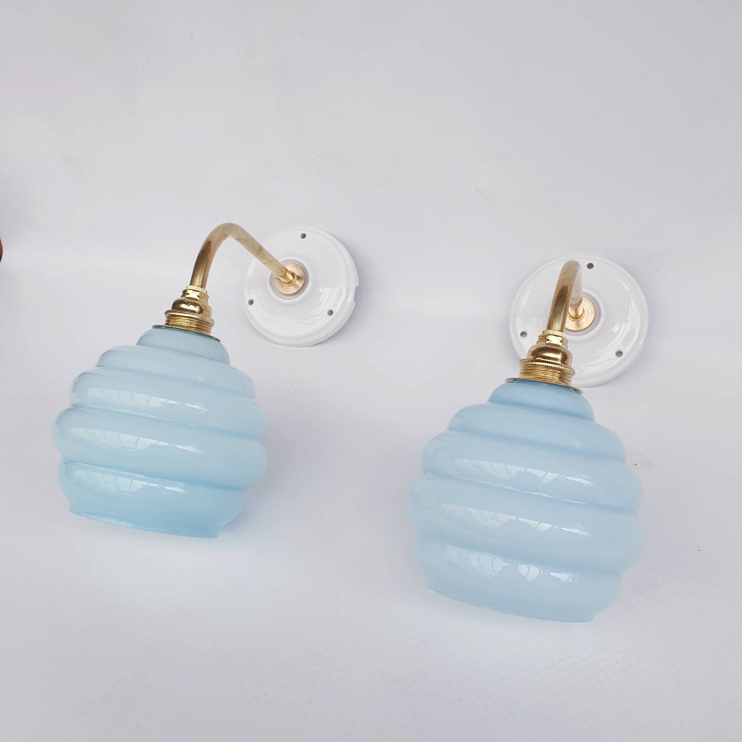 Swan neck and cloud glass wall lights