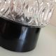 Pair of cylindrical structured glass ceiling lights / vintage 60s-70s