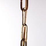 Suspension vintage de style Hollywood Regency avec boule de verre mixte blanche