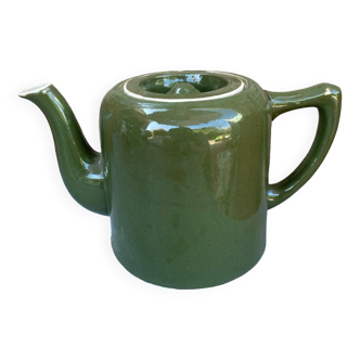 Green ceramic teapot