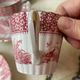 Set of 5 Lunéville “K and G” cups and saucers