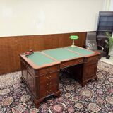 Classic English desk with green leather