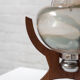 Lampe de table vintage de Murano avec base en bois, années 1960