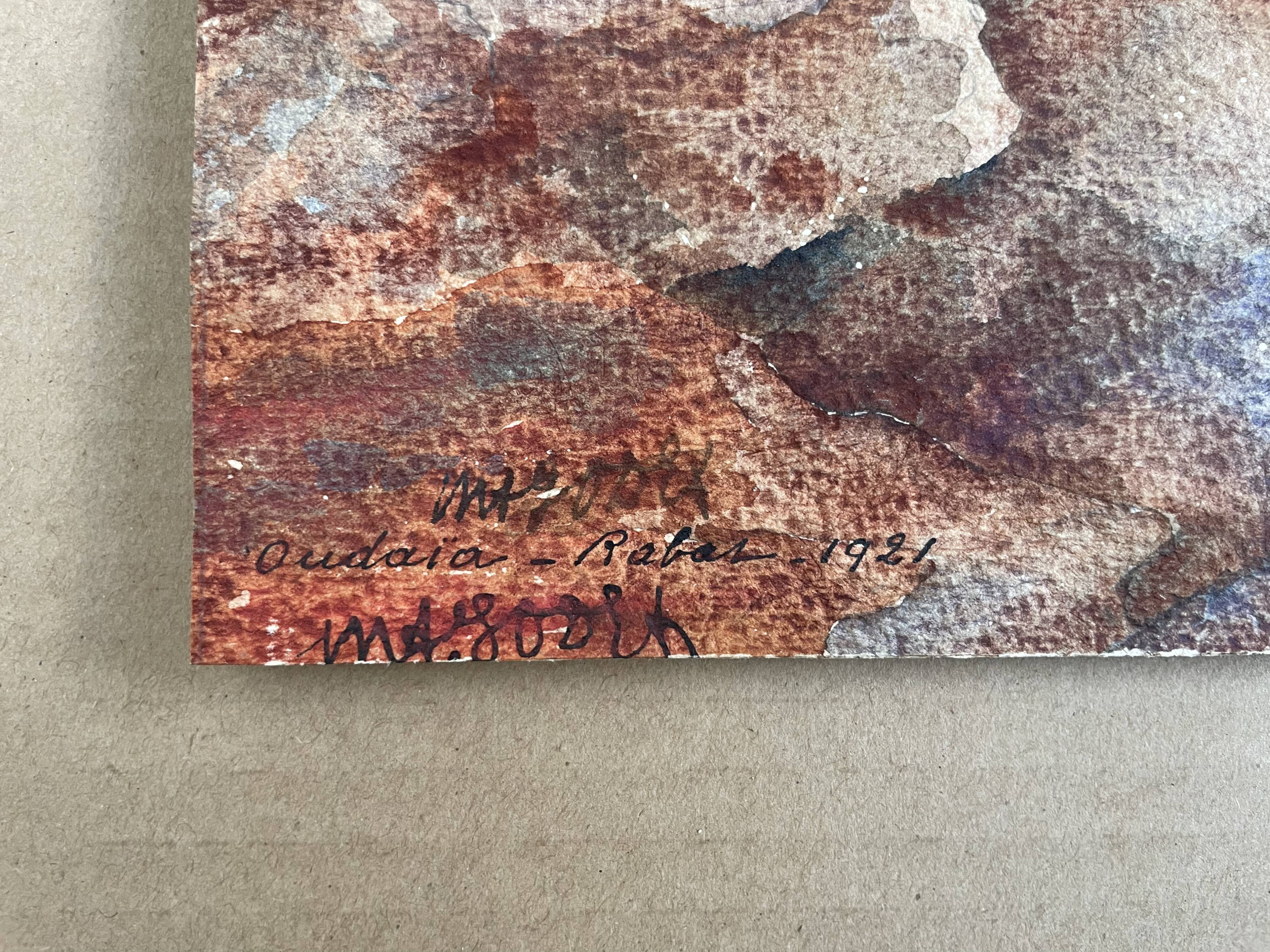 Watercolor dated 1925 / Rabat, Morocco