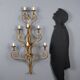 Antique wall sconces in gilded iron, 8 lights, Italy, 20th century.