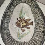Ceramic fish shell cup 1950s Vallauris