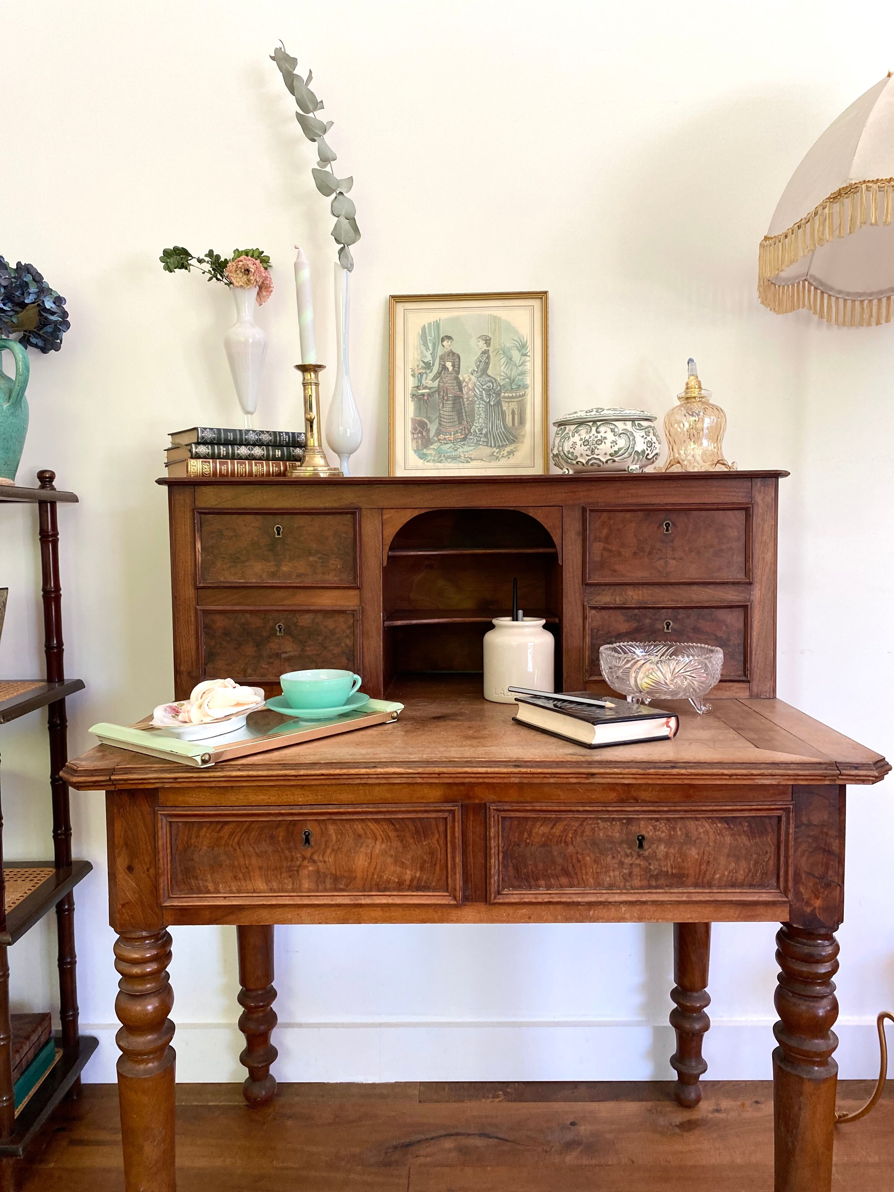 Vintage antique wooden desk