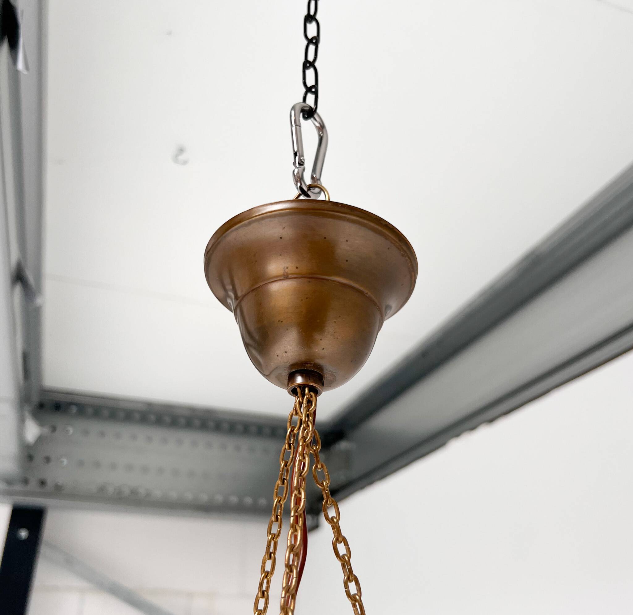 Art Deco bowl lamp with marble pattern from the 1930s