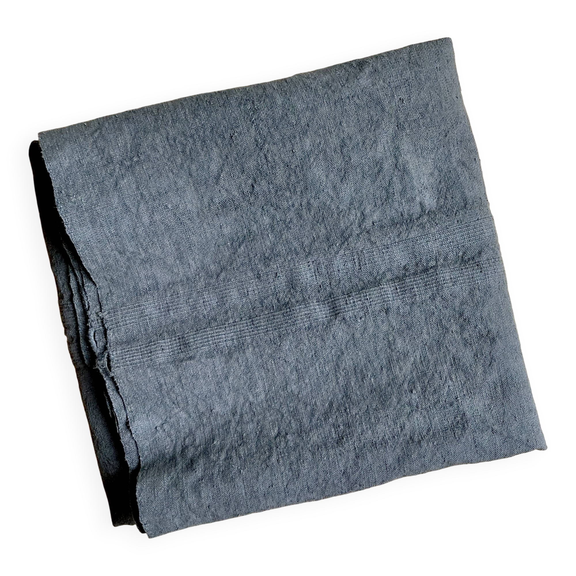 Antique hemp tablecloth / gray