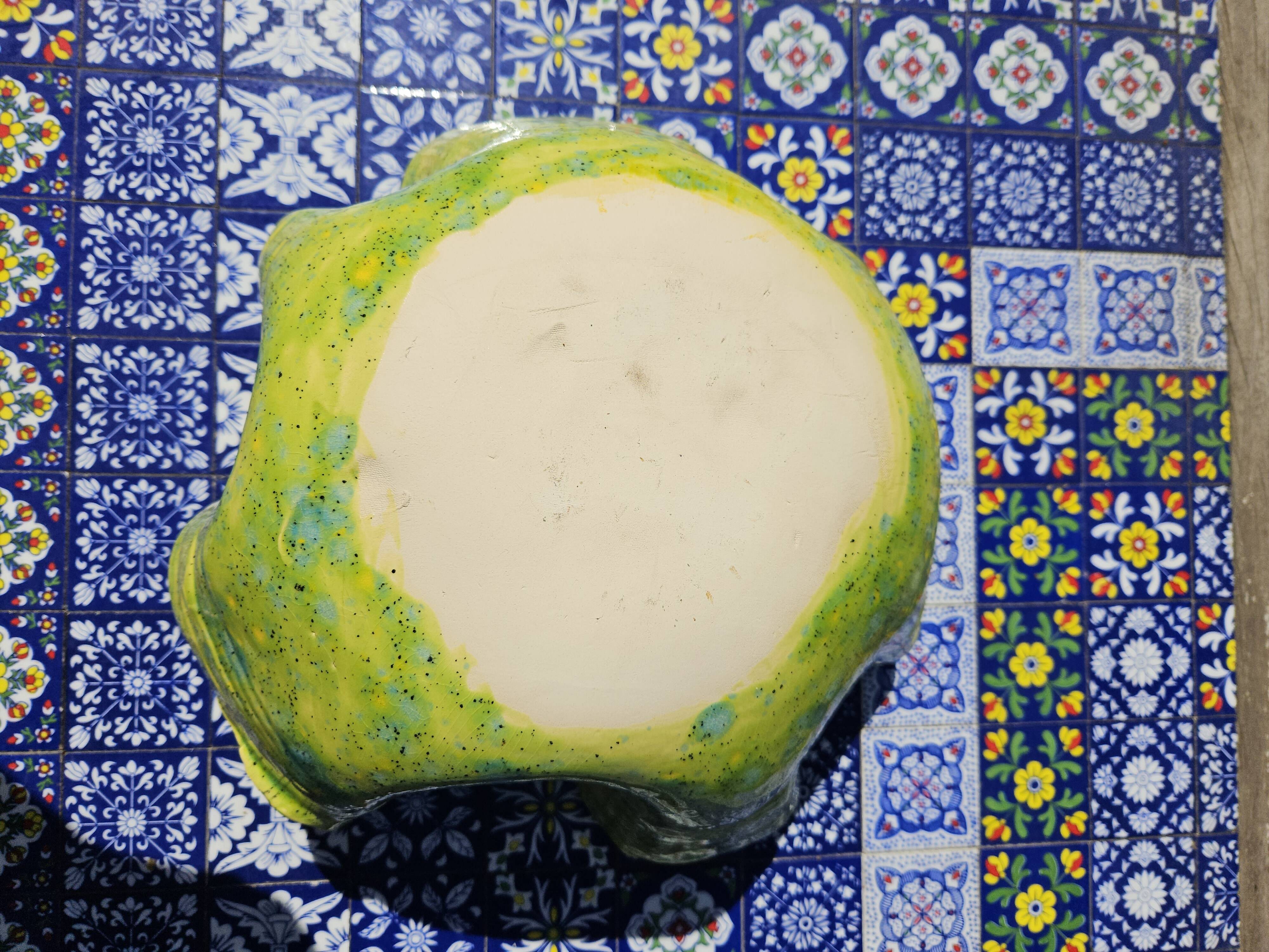 Frog ceramic fruit basket or salad bowl