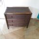 Vintage 3-drawer chest of drawers - wood, bamboo and woven rattan - 1980s
