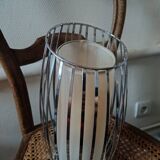 Chromed metal lamp with cylinders