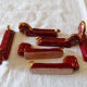 6 vintage ceramic knife holders Bordeaux and gold