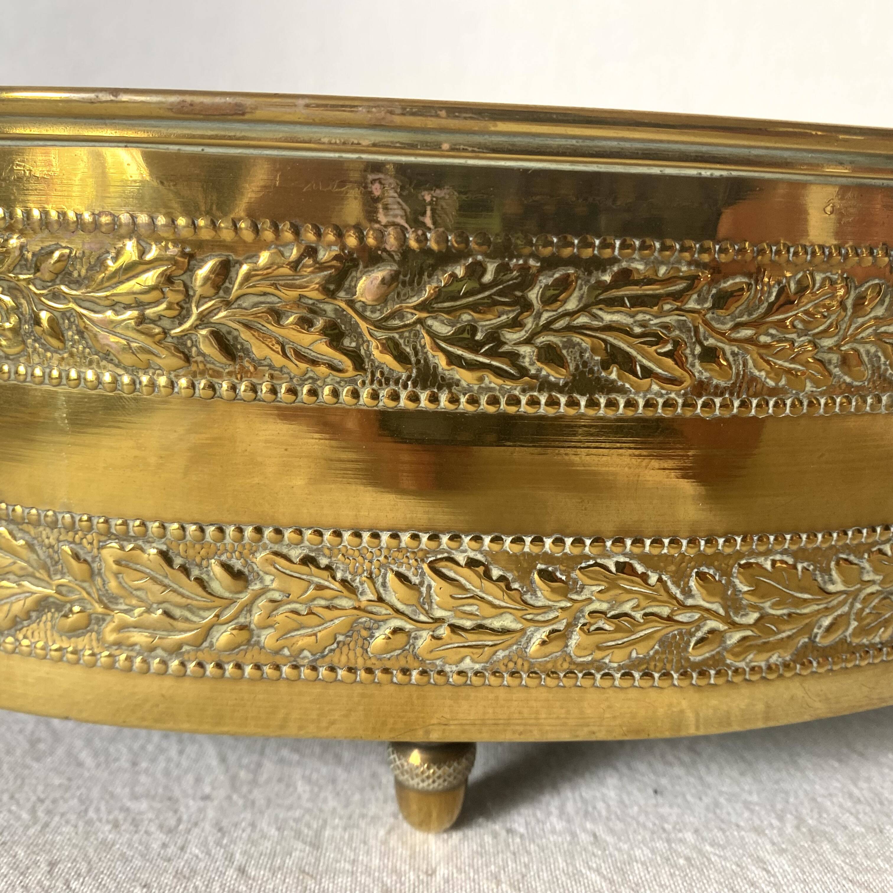 Antique brass planter