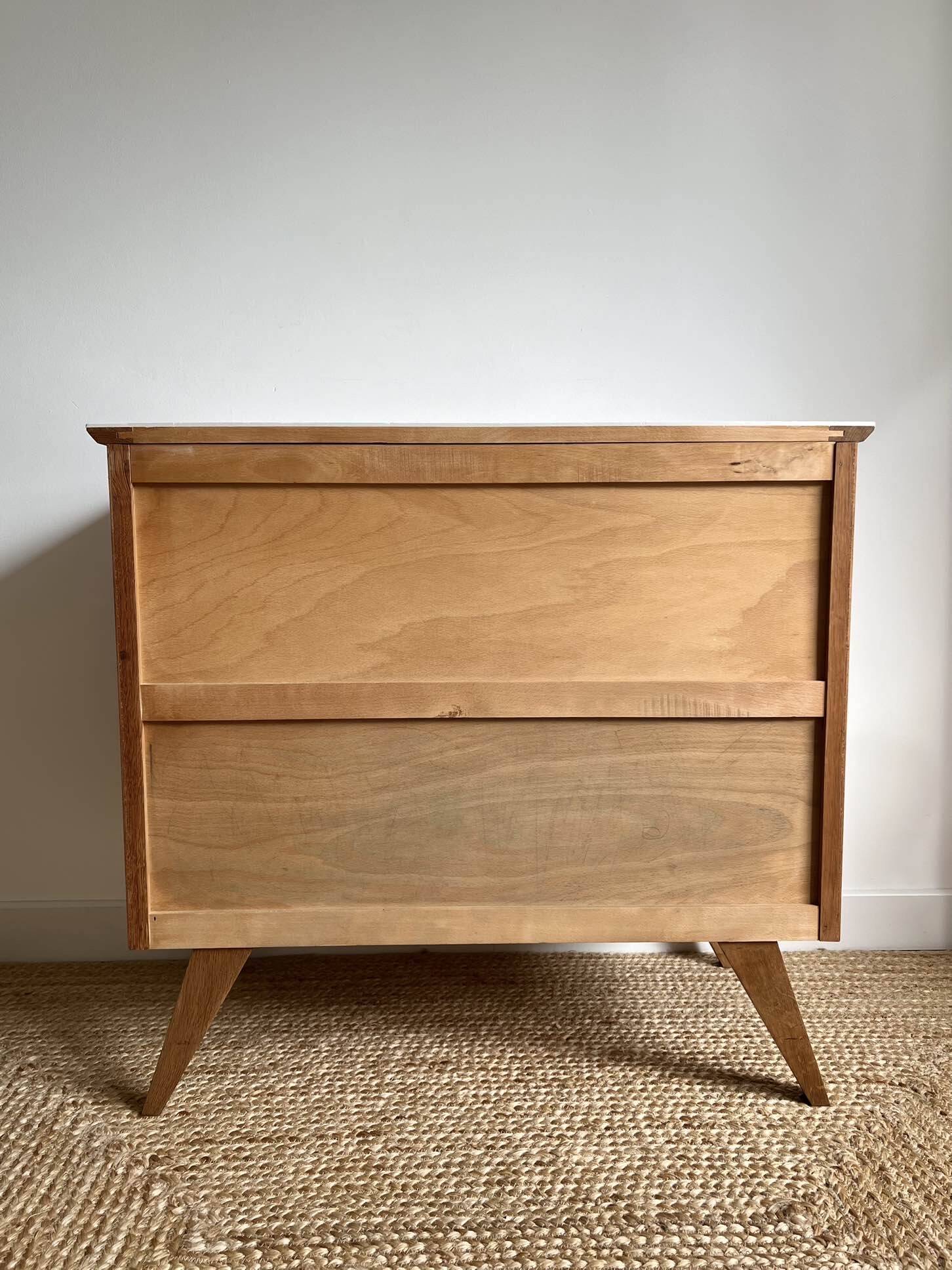 vintage rattan chest of drawers