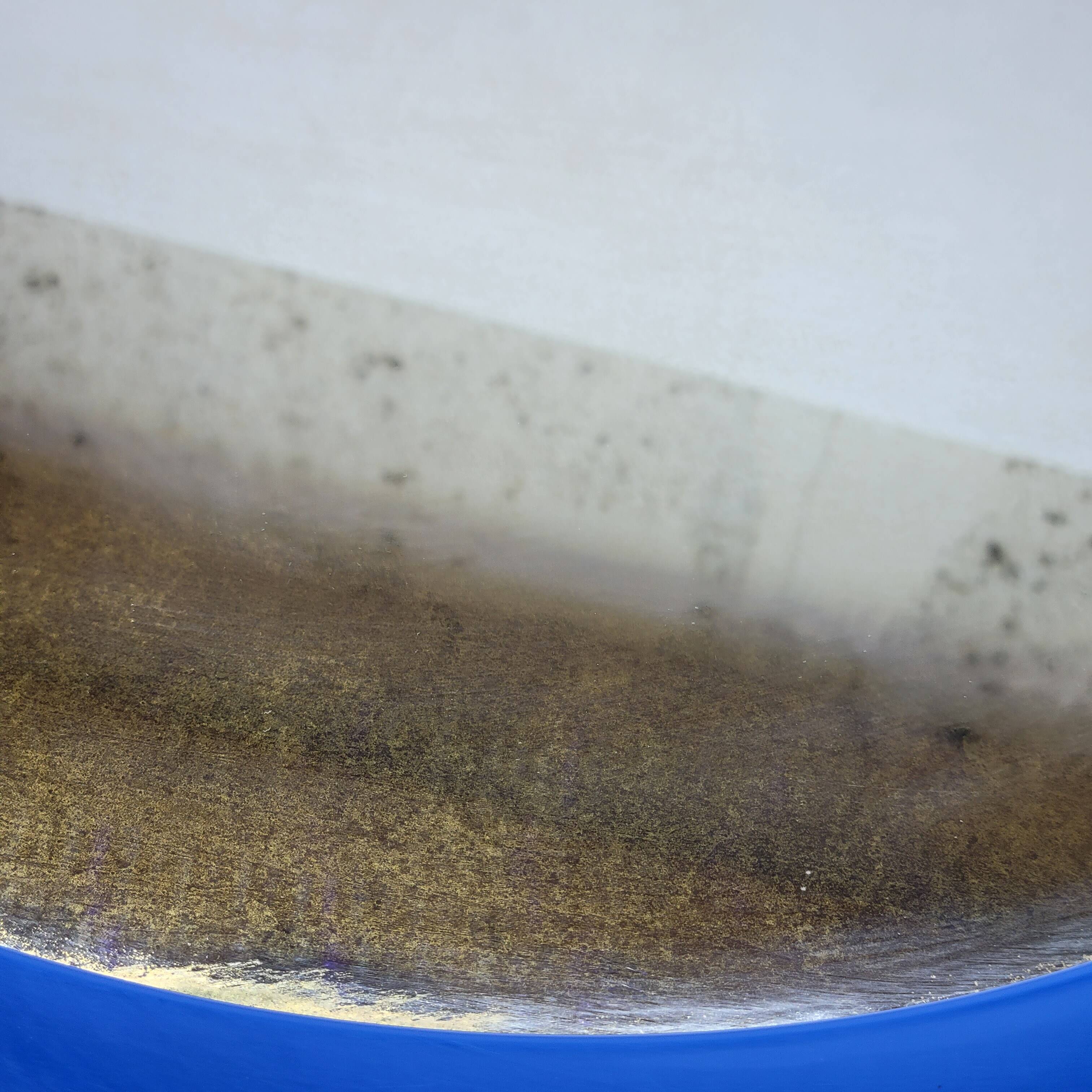 Round wall mirror syla blue frame in vintage plastic