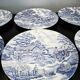 Set of 6 old talking flat plates Lunéville