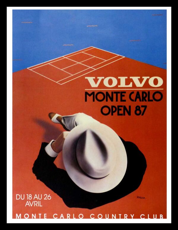 Affiche originale Volvo Monte Carlo open tennis Razzia