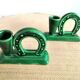 Pair of ceramic candlesticks horseshoe design 70s
