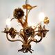Hollywood Regency Roses kroonluchter, Verguld, Drie Armen, Italie