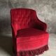Red velvet toad armchair