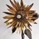Vintage metal and bronze sunflower sculpture lamp, 1970s belgium