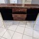 Vintage elm burl and chrome sideboard from the 1970s.