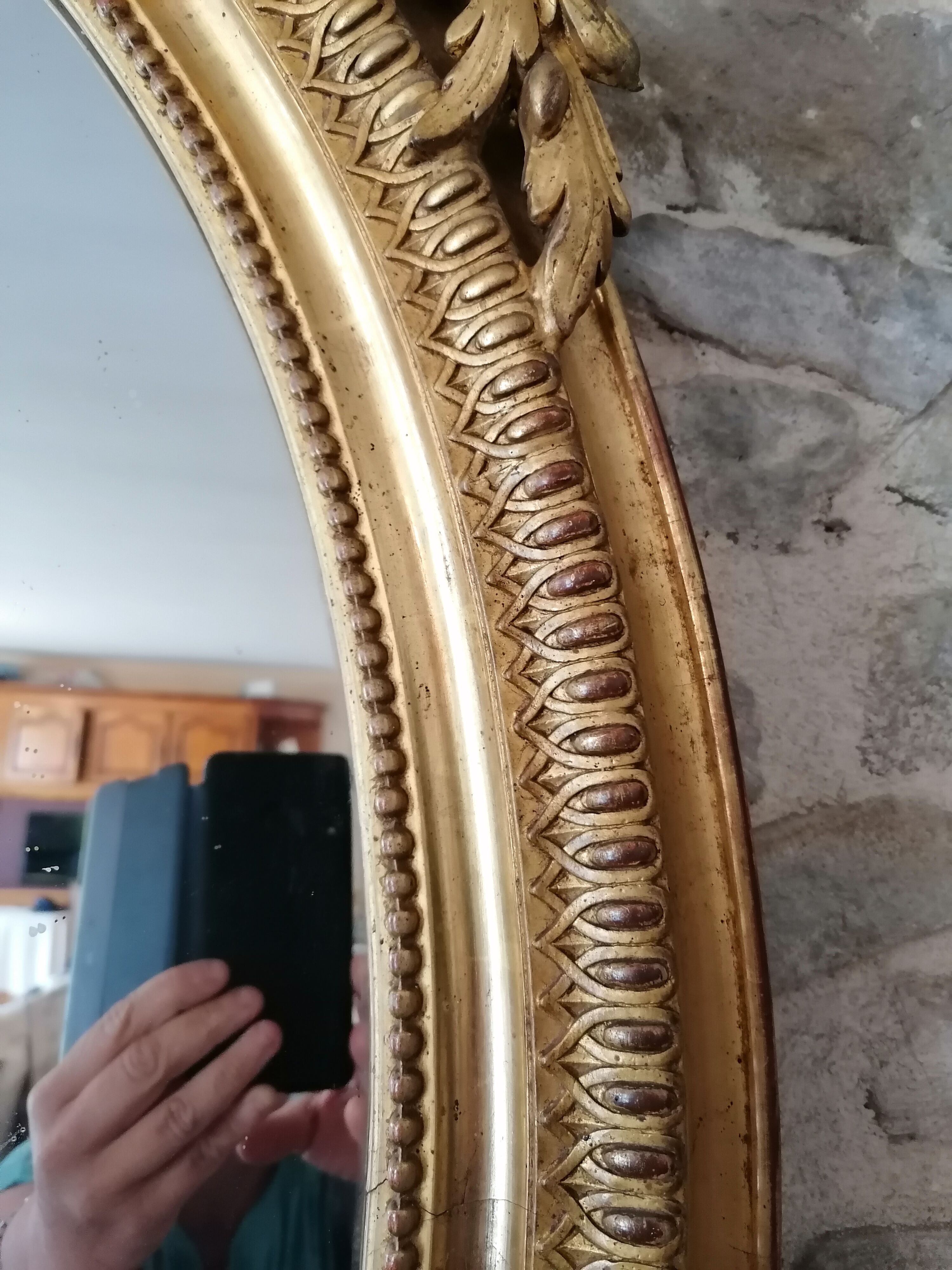 Mirror oval era 19th - 120 x 80cm