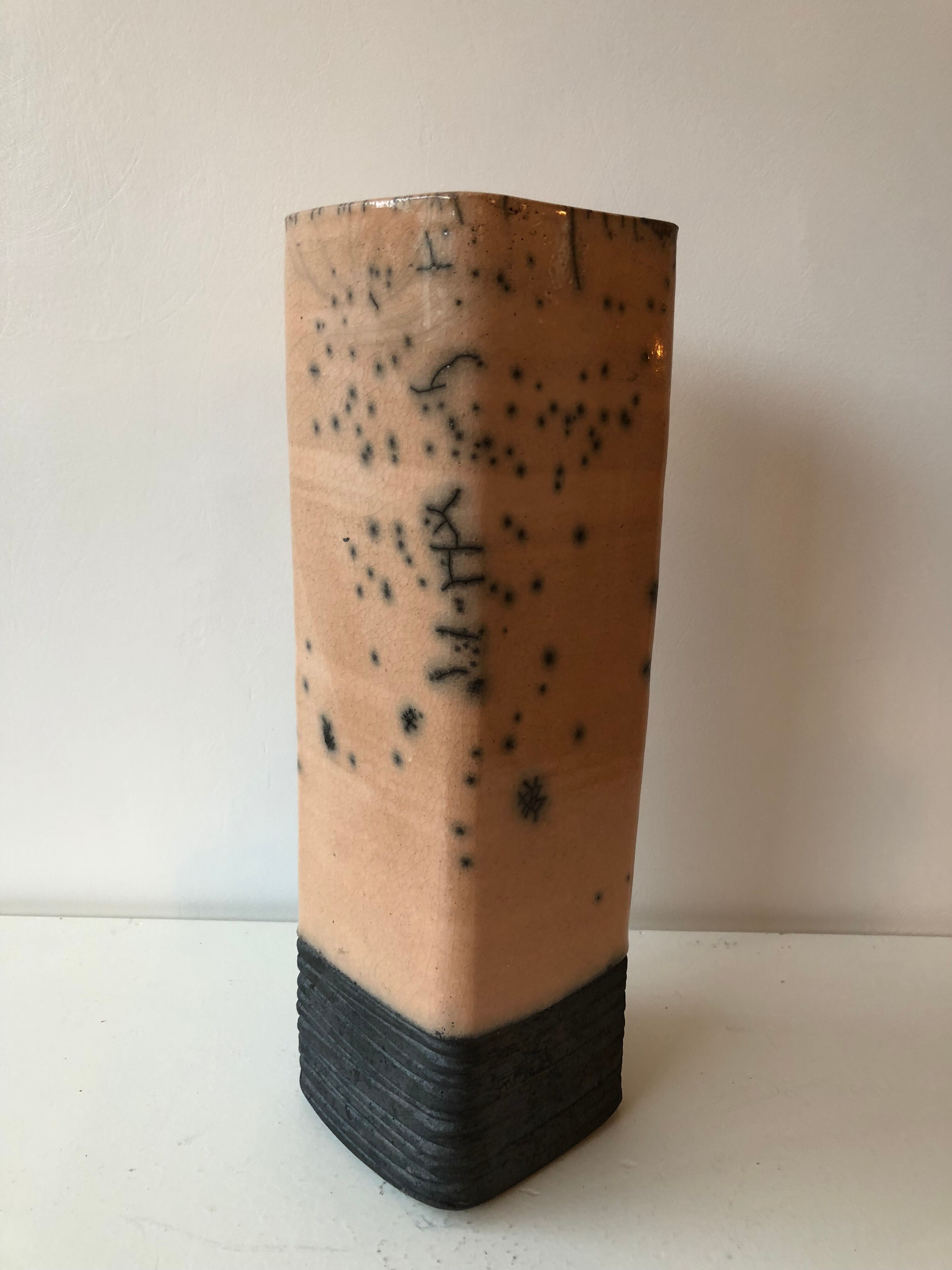 Vase ceramic raku vintage