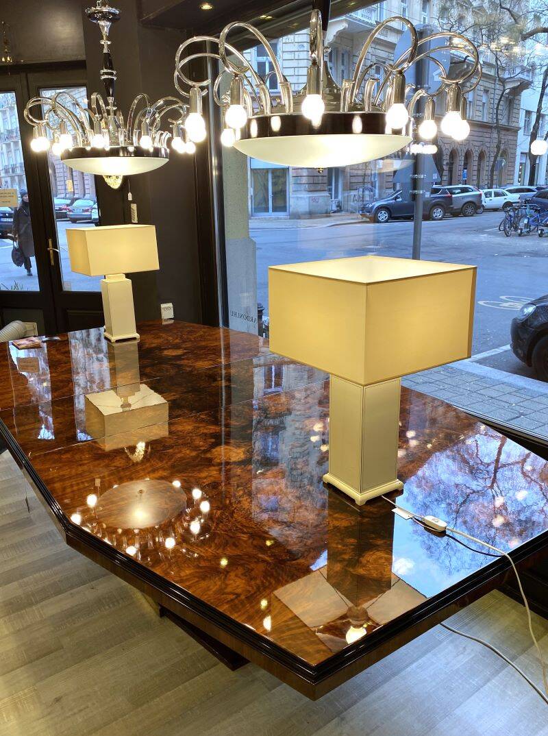 Pair of Wooden Living Room Table Lamps