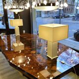 Pair of Wooden Living Room Table Lamps