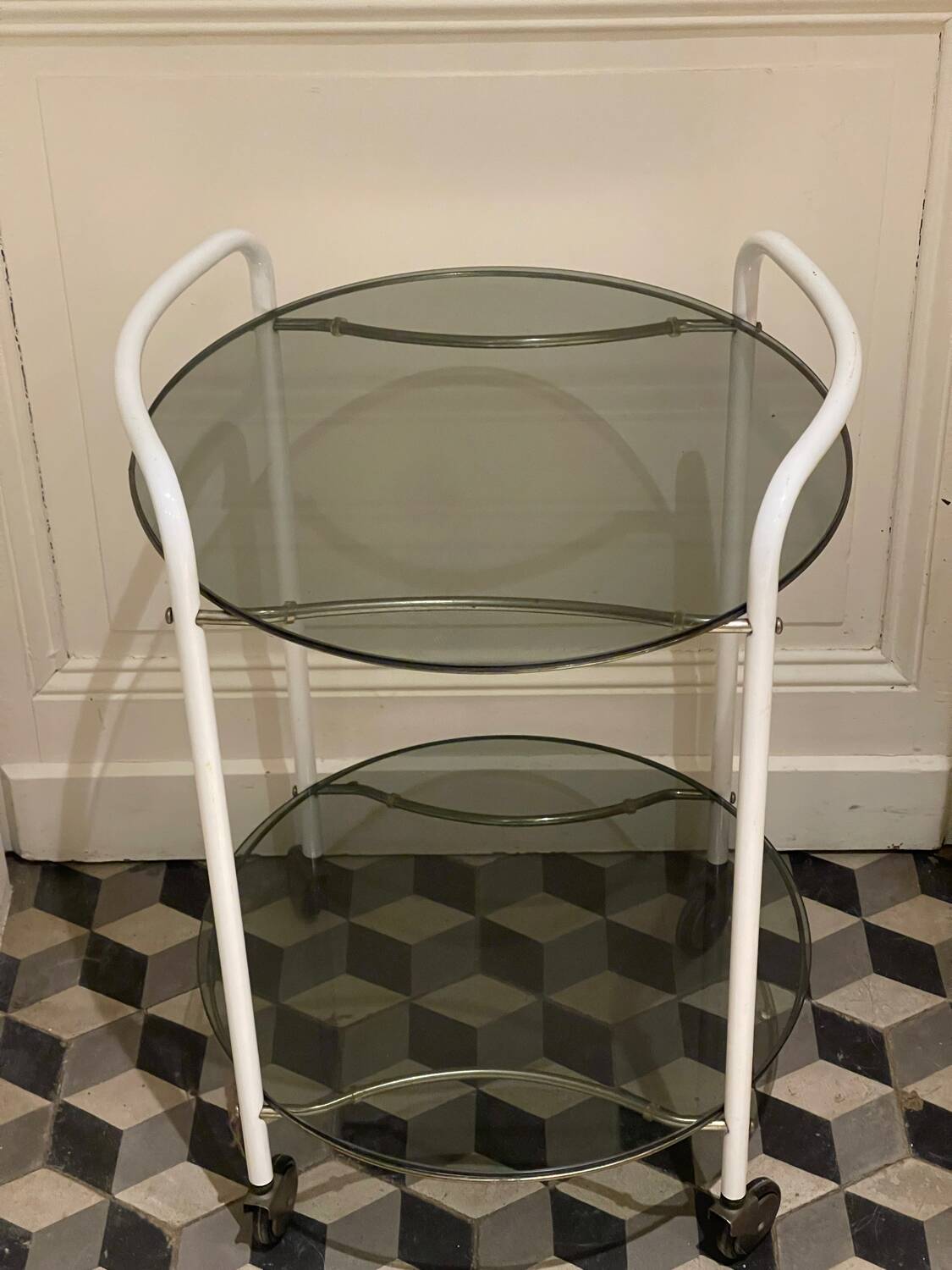 Vintage rolling side table