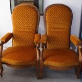 Pair of Voltaire rack and pinion armchairs