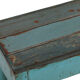 Banc indien bleu bois vieux teck vintage patine et pièce d'origine