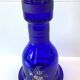 Unusual Large Vase/Candle Holder, Thick Cobalt Blue Glass, Decorative Carafe